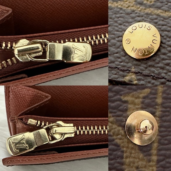 ✨Authentic LOUIS VUITTON Porte-Monnaie Monogram Bifold Wallet Brown M61735 - Picture 15 of 16